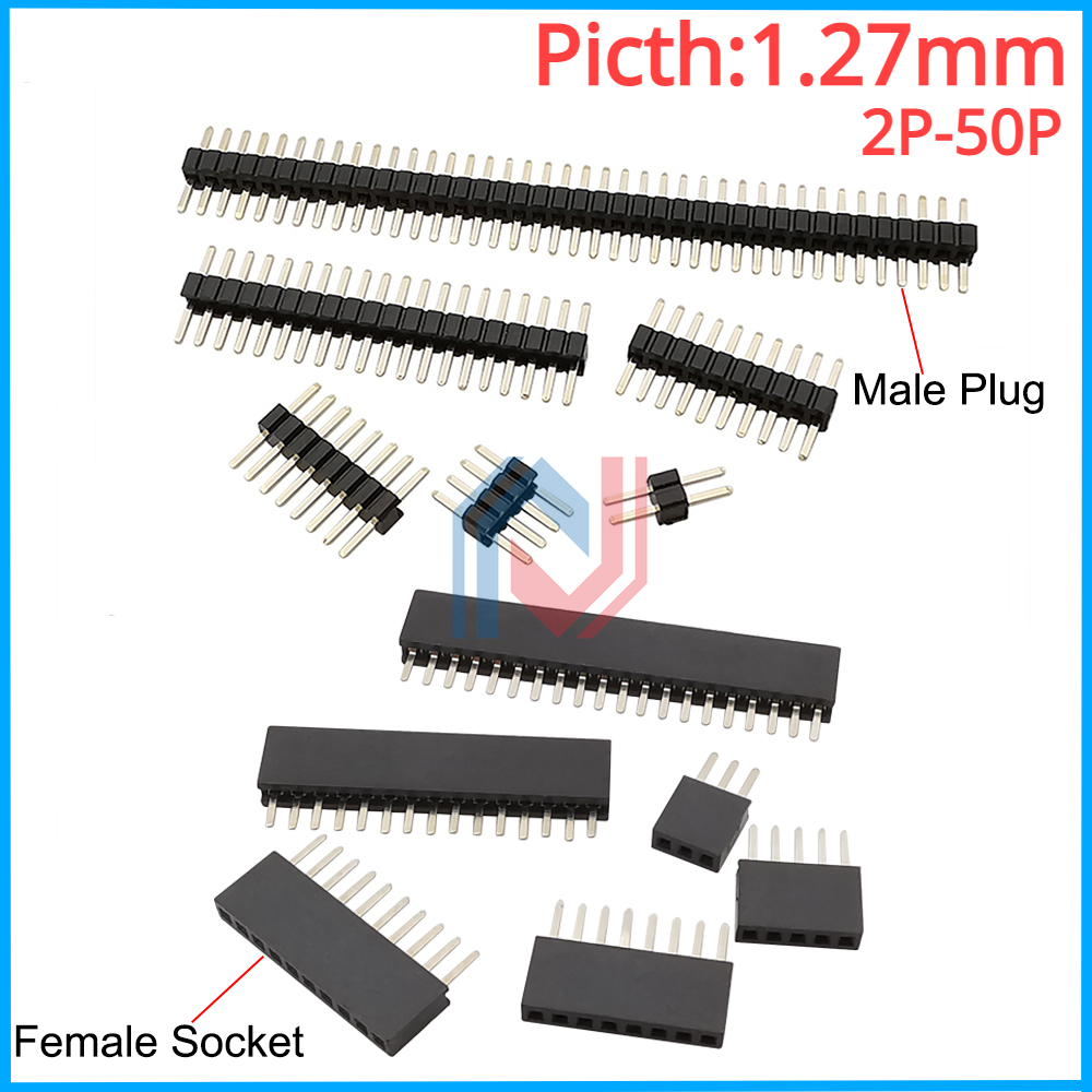 Male Female Header Pin - 10 шт./лот, 1,27 мм, однорядный разъем