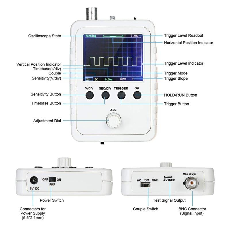 Oscilloscope Dso Mini - Портативный мини-TFT цифровой осциллограф, комплект логического