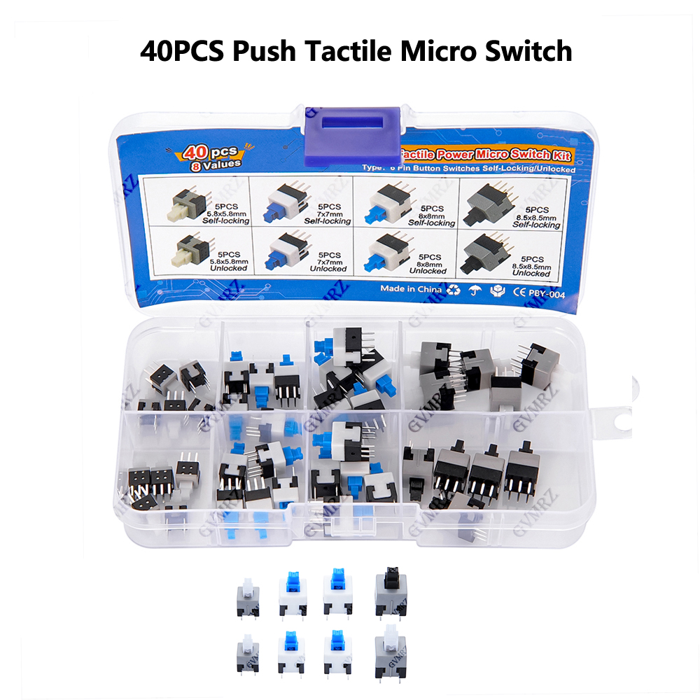 Diy Electronics Project Kit - Набор из 40 тактильных микропереключателей (8