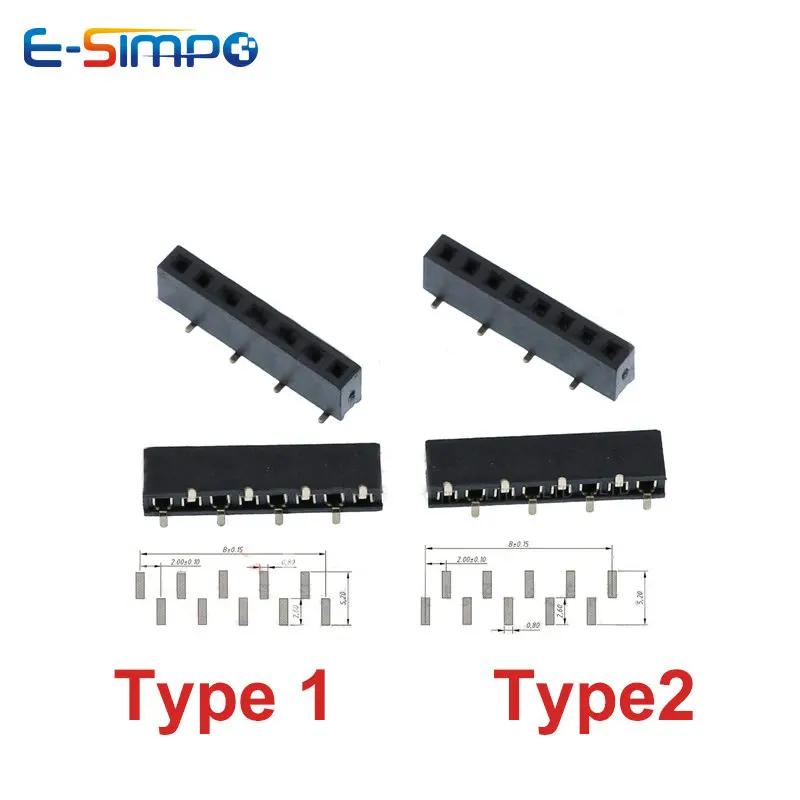 10 шт., шаг 2,0 мм, SMD 1*3P4P – обзор и цена Male Female Header Pin