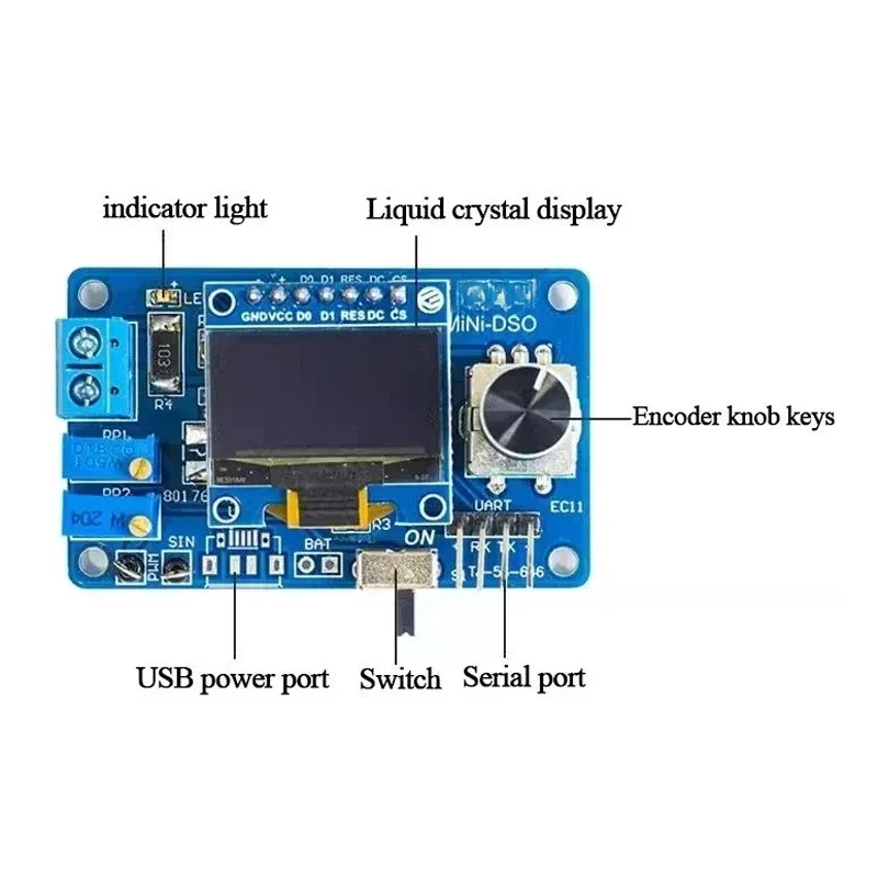 STC8K8A комплект микроконтролл – обзор и цена Oscilloscope Dso Mini