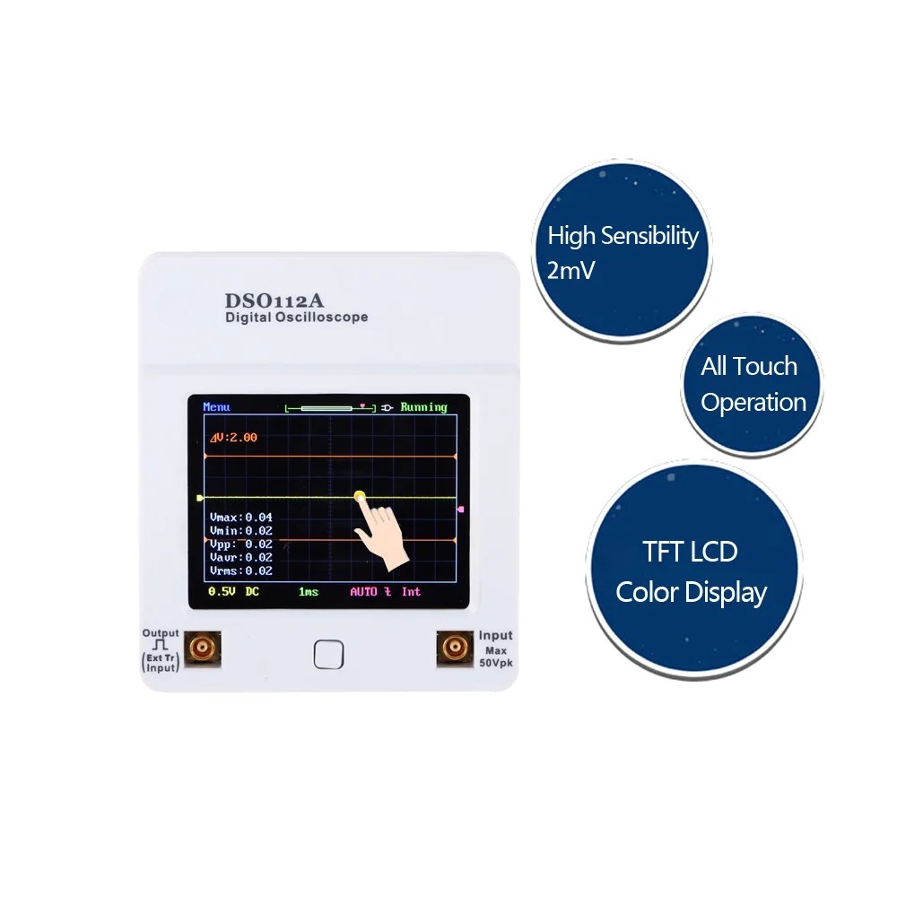 Osciloscopio DSO 112A TFT сенс – обзор и цена Oscilloscope Dso Mini